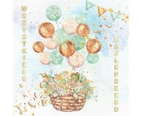 Greeting card Card KW BASKET WITH BALLOONS, 1 pc.